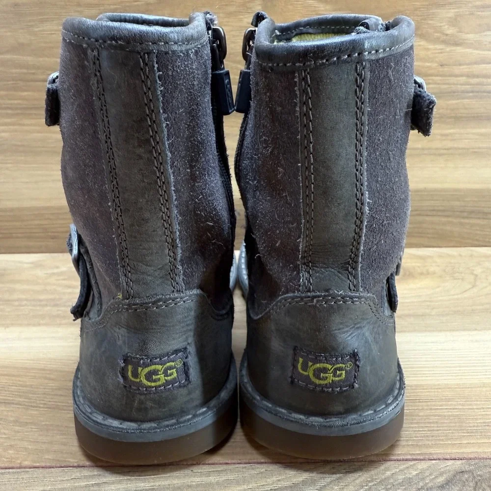 UGG‎ Toddler Harwell Kids Boots 12 Gray Leather Zipper